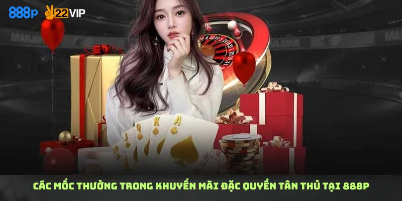 Các mốc thưởng trong Khuyến mãi đặc quyền tân thủ tại 888P