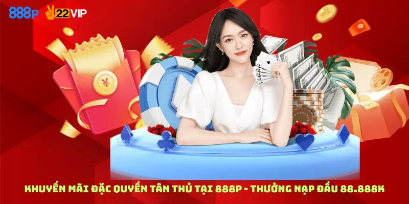 Khuyến mãi đặc quyền tân thủ tại 888P - Thưởng nạp đầu 88.888k